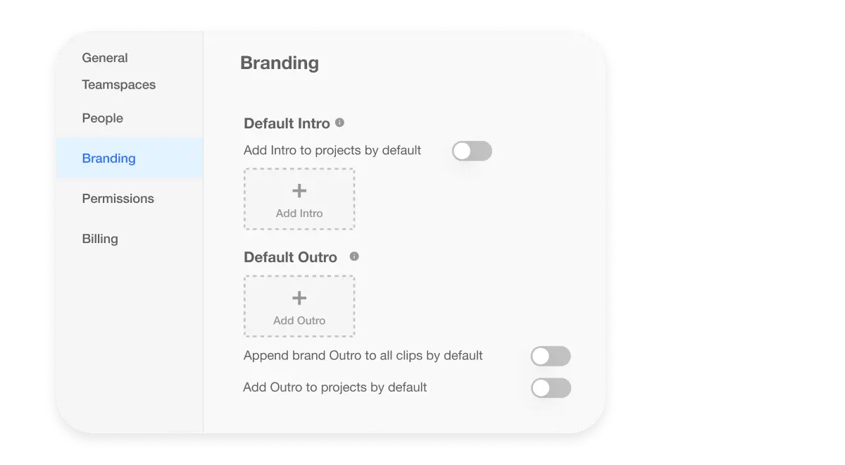 Mobile video editing app for adding logos, intros, outros, and brand colors to keep your videos consistent and on-brand.